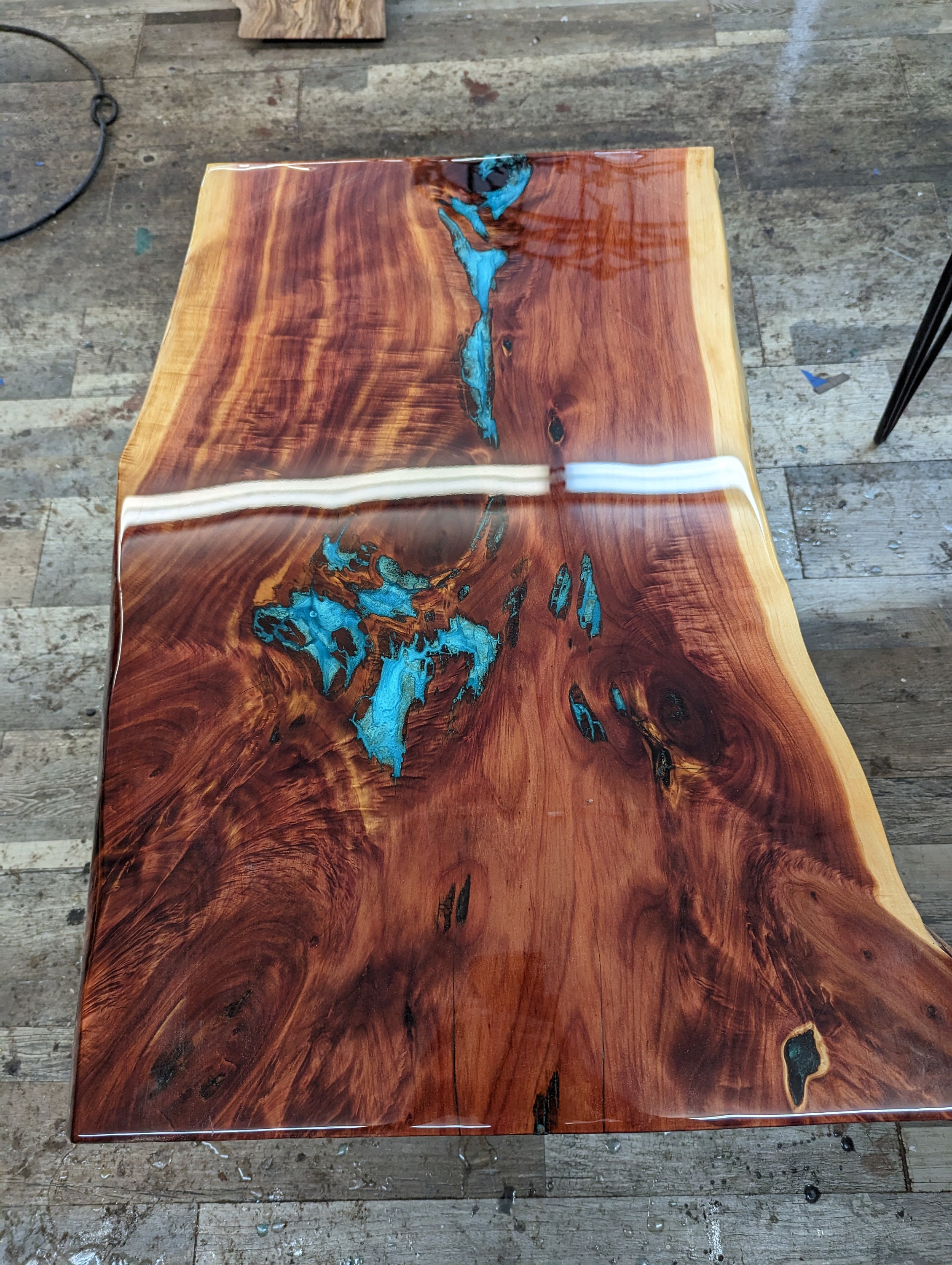 Epoxy River Table Live Edge Coffee Table Red Cedar Coffee Table