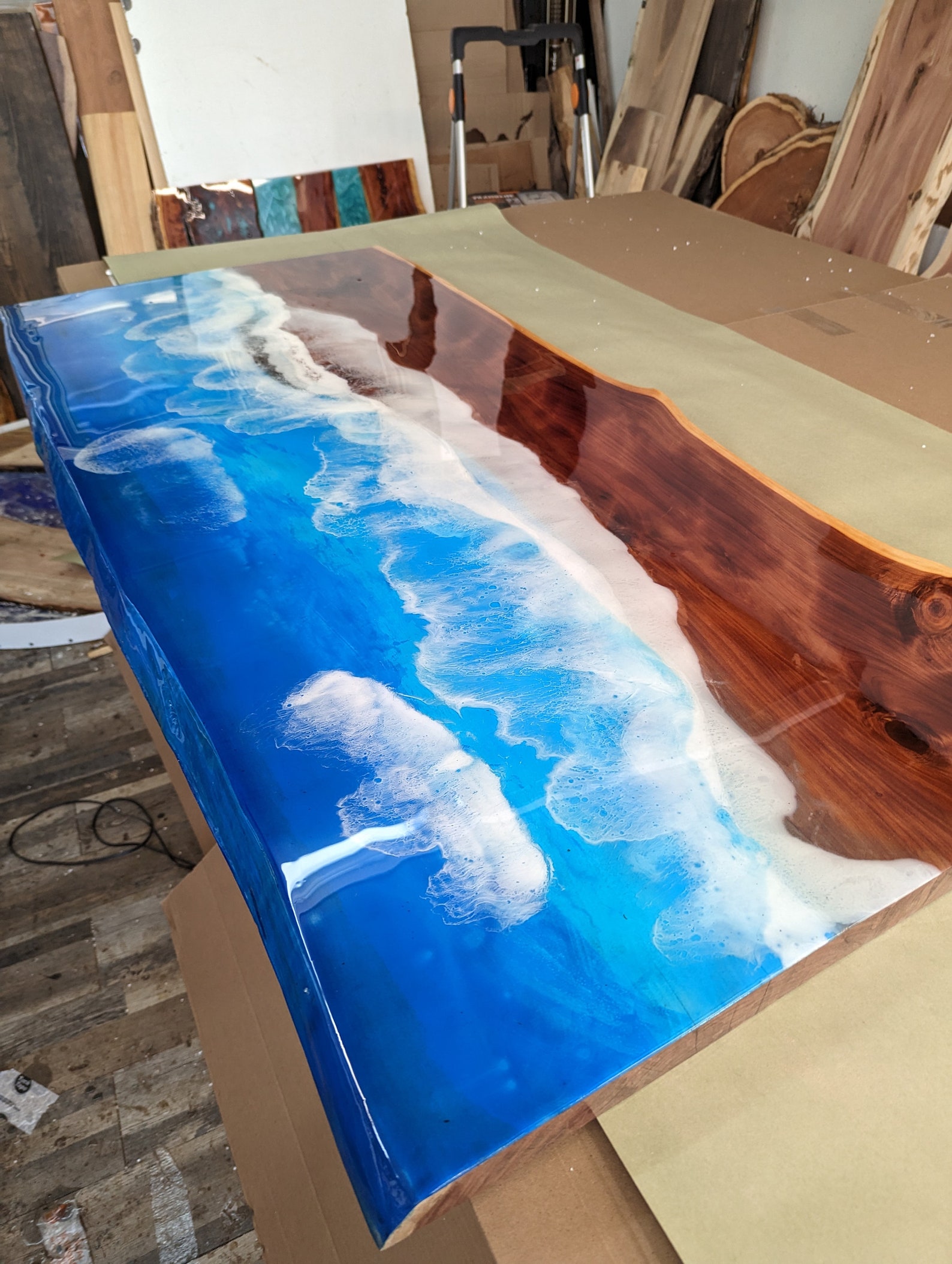 Ocean Epoxy Table / Console / Entryway Epoxy Coffee Table … Beautiful ...
