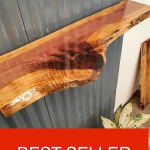 Live Edge Shelf Floating | Solid  Cedar l Rustic Live  | FREE 3 Choices of Hardware  | Wall shelves | Rustic Home Shelf Hardware Included