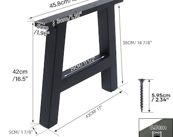 2 A Frame 2” Tube, Furniture Leg, Metal Desk Leg, Metal Bench Leg, Metal Table Leg, Metal Coffee Table Leg, Heavy Duty