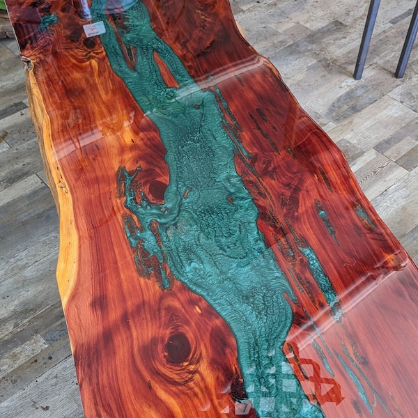 Cedar Epoxy Table Etsy