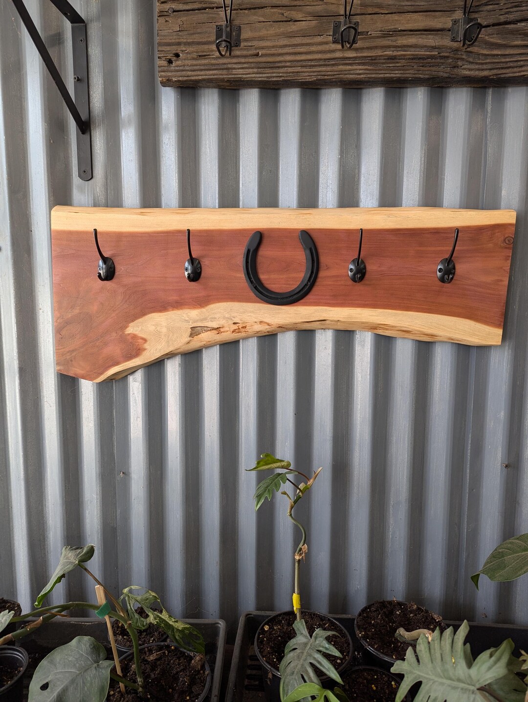 Lucky Horseshoe Coat Rack / Coffee Cup Hanger / / CEDAR / SATIN / Towel ...