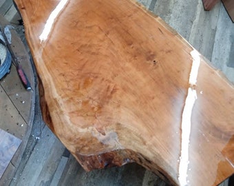 Live Edge Cherry coffee table  - Handmade Cedar Mid Century Modern bench/table Farmhouse Rustic EPOXY or SATIN