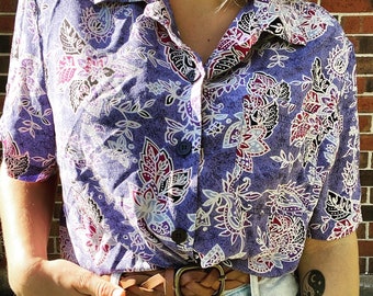 casual long sleeve paisley vintage shirt