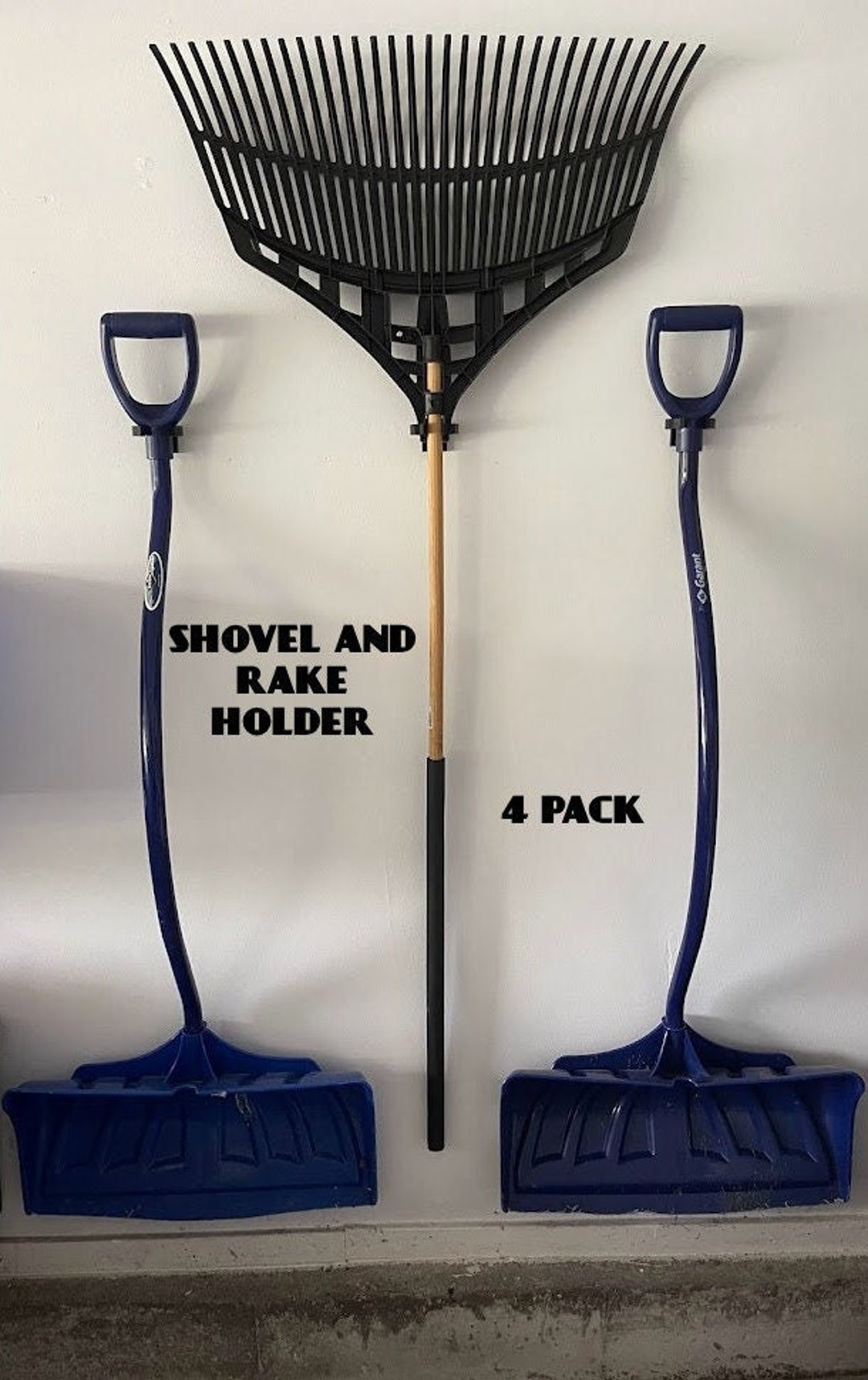 Shovel and Rake Holder wall Mounted 4 PACK holds 4 Items Etsy