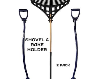 Wall Mounted Shovel/Rake Holder: Holds 2 shovels or rakes