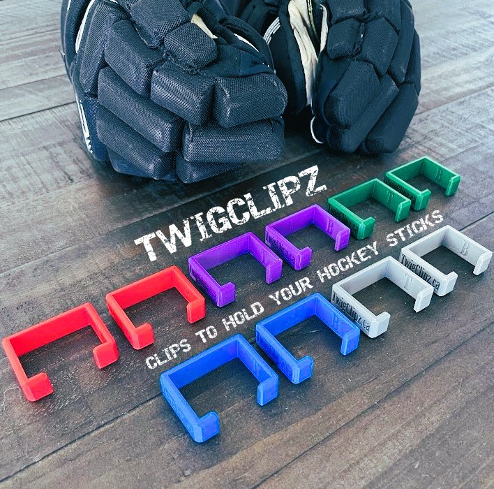 Hockey Stick Carrier Clips: Holds 2 sticks