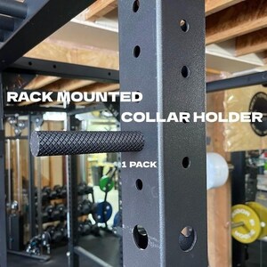 May include: Black rack mounted collar holder with a textured grip. The text "Rack Mounted Collar Holder" and "1 Pack" is visible on the image.