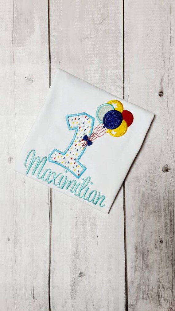Geburtstagsshirt Geburtstagsahl 1-9 Luftballons Junge Mädchen | Etsy