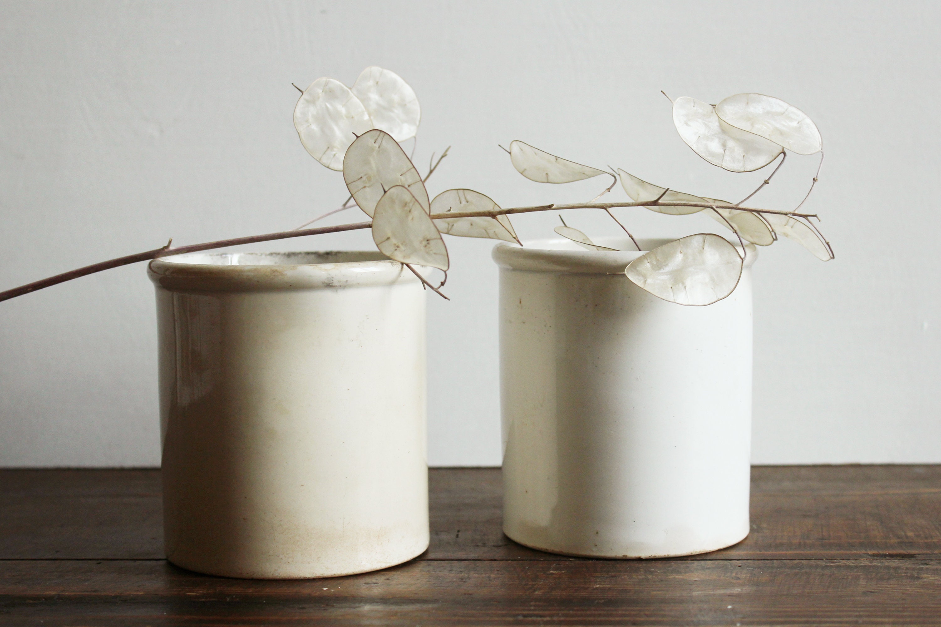 Anciens Pots en Faïence Blanche Creil et Montereau/Old White Earthenware Pots & Montereau