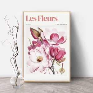 Flower Market Les Fleurs Print, Botanical Poster, Floral Print, Flower Market Printable, Botanical Wall Art, Flower Market Print