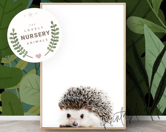 Hedgehog Print, Hedgehog Nursery Wall Art, Hedgehog Printable, Woodland Animal Art Print, Nursery Decor Animal Prints, Printable animal