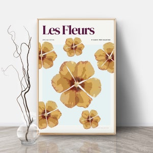 Flower Market Les Fleurs Print, Botanical Poster, Floral Print, Flower Market Printable, Botanical Wall Art, Flower Market Print