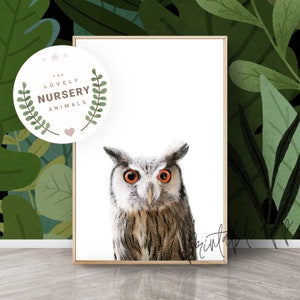 OWL Print, Owl Nursery Wall Art, Owl Printable, Owl Woodland Animal Art Print, Nursery Decor Animal Prints, Printable animal