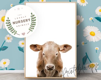 COW Print, Cow Nursery Wall Art, Cow Printable, Cow Farm Animal Art Print, Nursery Decor Animal Prints, Printable animal