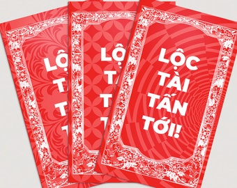 Red Envelope Printable – Bao lì xì for Vietnamese Lunar New Year / Tết / Viet New Year / Printable Red Envelope