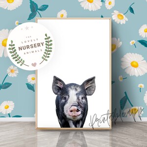 PIGLET Print, Piglet Nursery Wall Art, Pig Piglet Printable, Pig Farm Animal Art Print, Nursery Decor Animal Prints, Printable animal