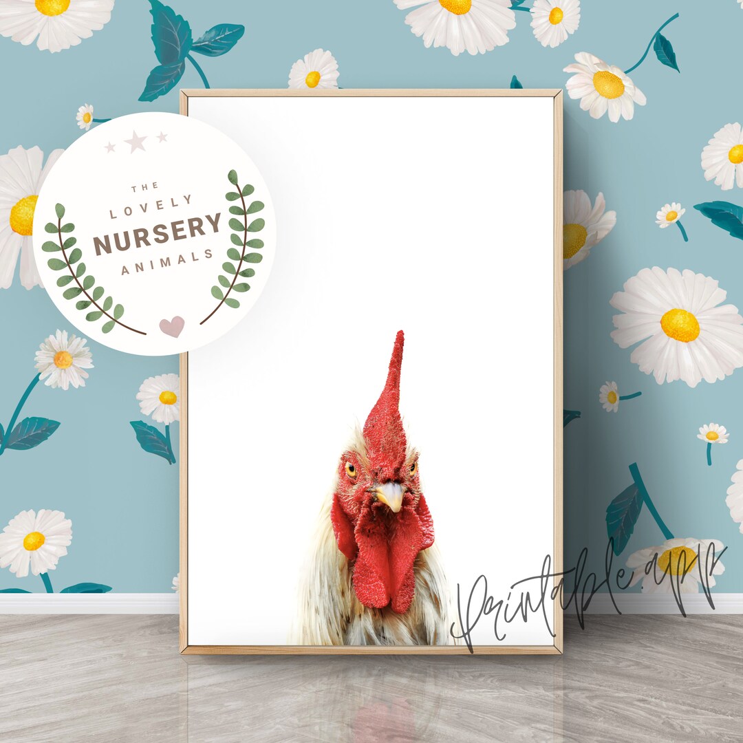 ROOSTER Print Rooster Nursery Wall Art Rooster Printable Etsy