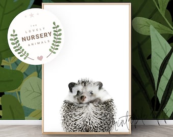 Hedgehog Print, Hedgehog Nursery Wall Art, Hedgehog Printable, Woodland Animal Art Print, Nursery Decor Animal Prints, Printable animal