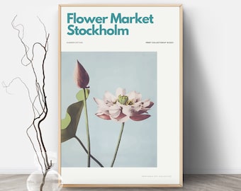 Flower Market Stockholm Print, Botanical Poster, Floral Print, Flower Market Printable, Botanical Wall Art, Flower Market Print, Stockholm