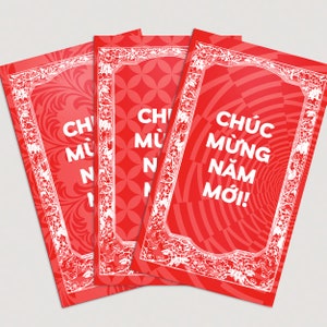 Enveloppe rouge imprimable – Bao lì xì pour le Nouvel An lunaire vietnamien / Tết / Nouvel An Viet / Enveloppe rouge imprimable