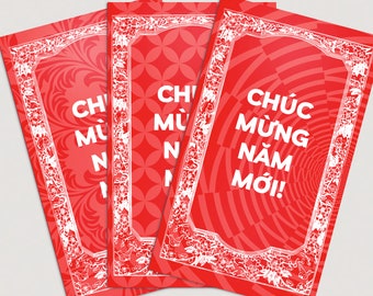 Red Envelope Printable Bao Lì Xì for Vietnamese Lunar New 