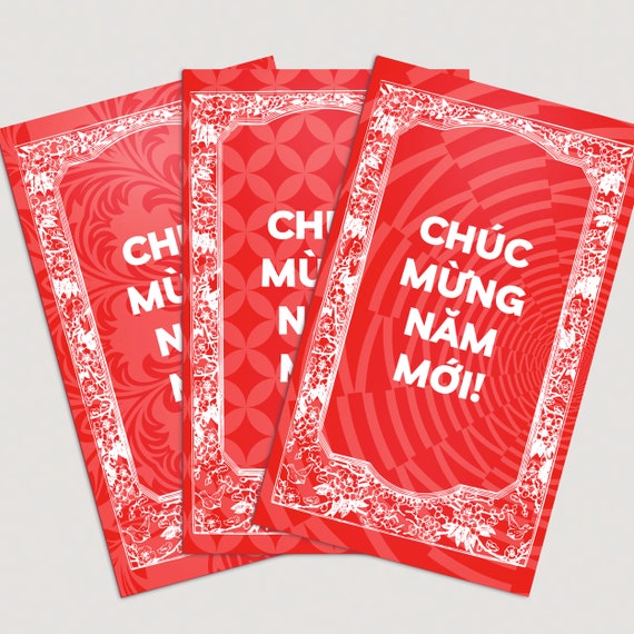 Set Of 3 Packs Of Bao Lì Xì Red Envelope Tet Viet Nam Lunar New Year (pick  3)