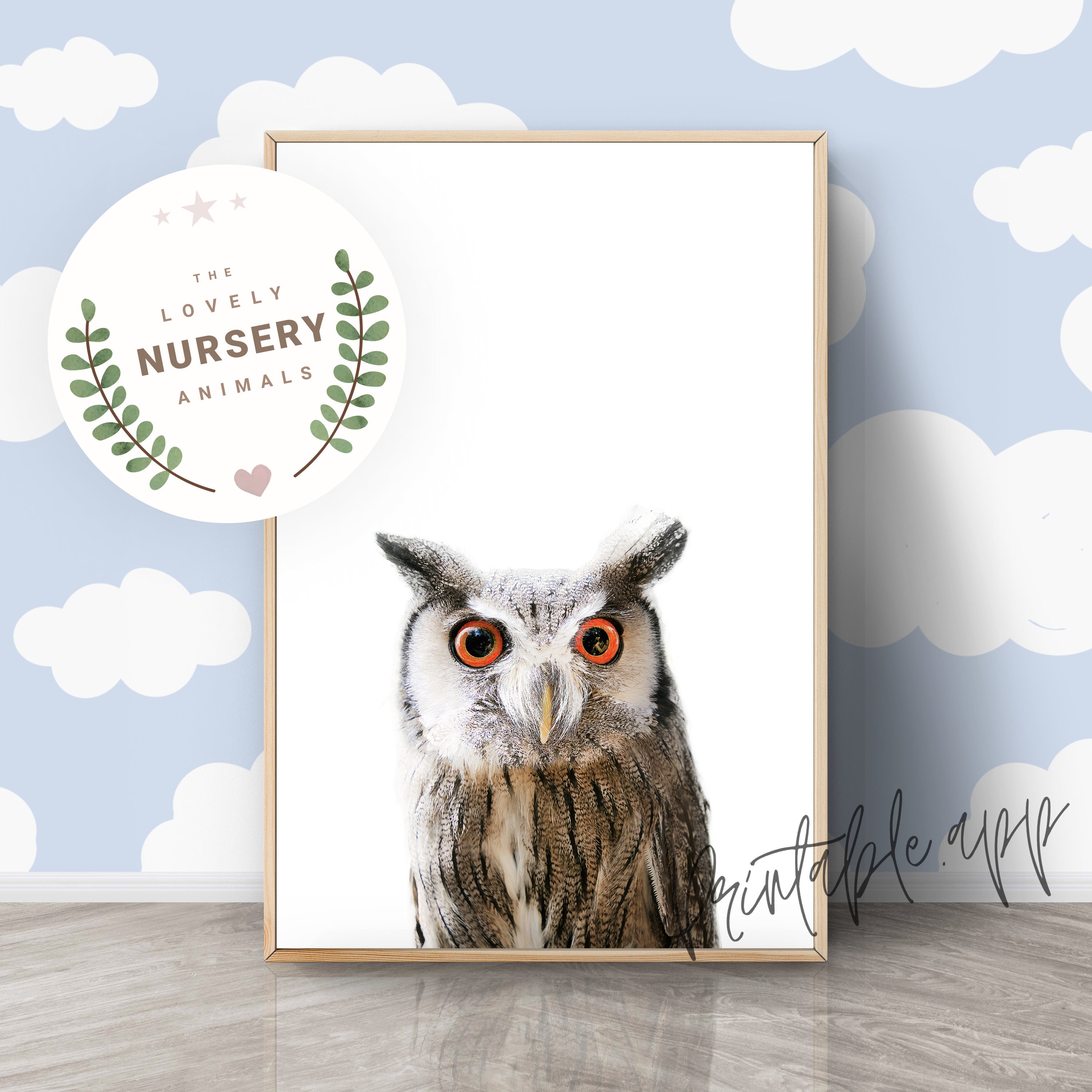 OWL Print, Owl Nursery Wall Art, Owl Printable, Owl Woodland Animal Art Print, Nursery Decor Animal 