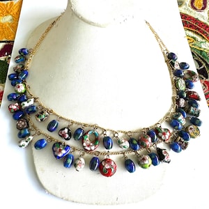 Vintage cloisonné enamel set