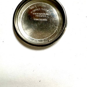 Vintage Tudor stainless steel wrist watch case back
