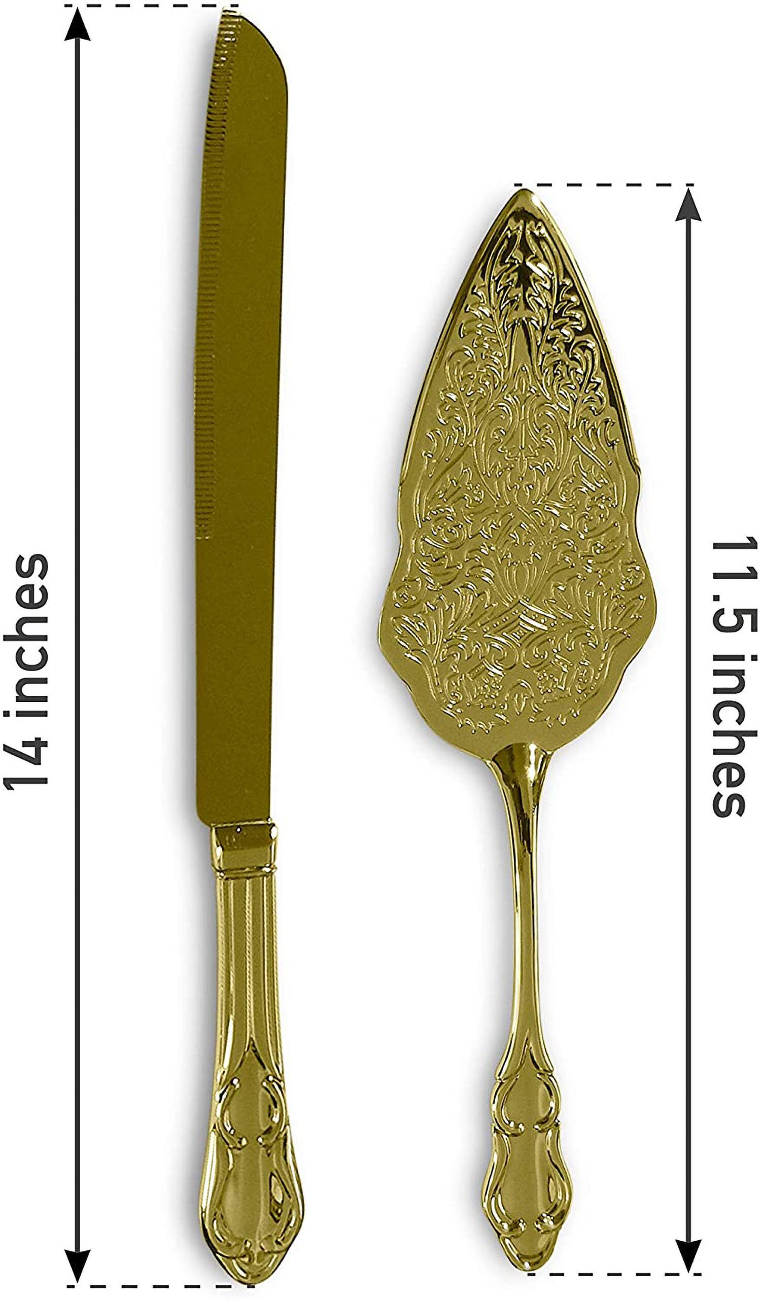 2Pcs Cake Cutting Set Cake Serving Set Gold Plated Set Etsy