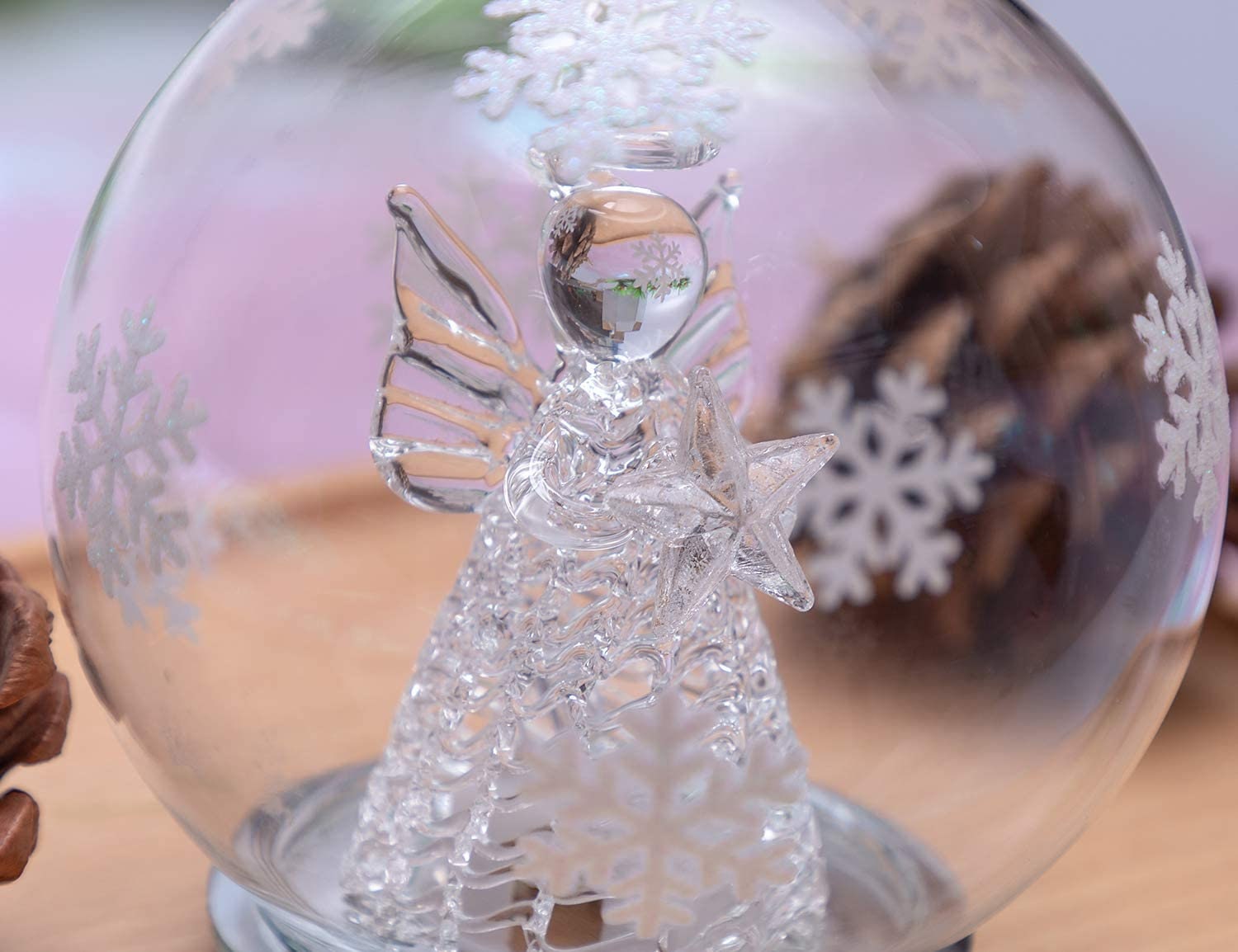 CHRISTMAS CLEARANCE Angel Snow Globe Color Changing LED Etsy