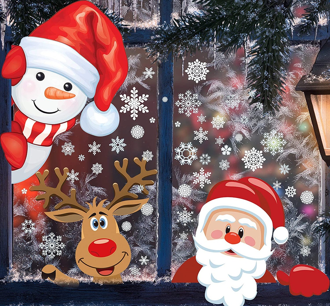 Christmas Window Clings 262 Pcs 8 Sheets Christmas Window | Etsy