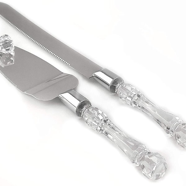 Cake Cutting Set  Cake Serving Set  Acrylic Stainless Steel Set  Cake Server  Wedding Cake Knife  Wedding Cake Server  Cake Knife Set