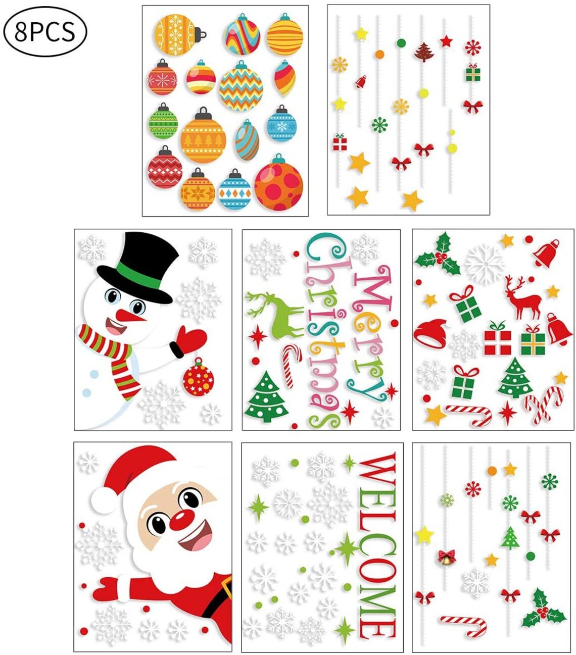 Autocollant Fenêtre Voiture Père Noël Noël - Décalcomanie Double Face, 21x30 Cm, Facile à Poser Et Enlever - 4