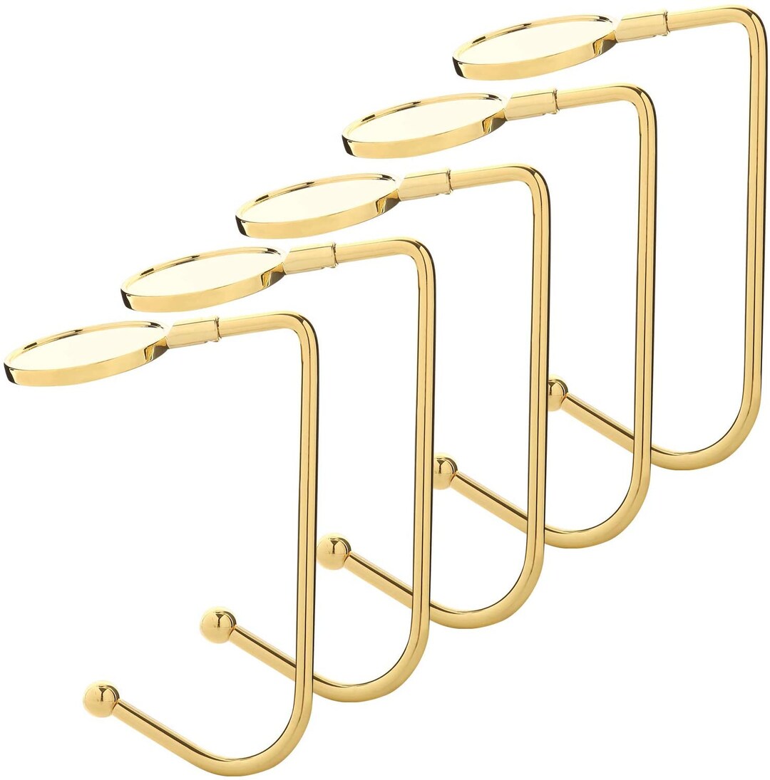 5 Pieces Gold Christmas Stocking Holder / Mantle Hook Hanger party