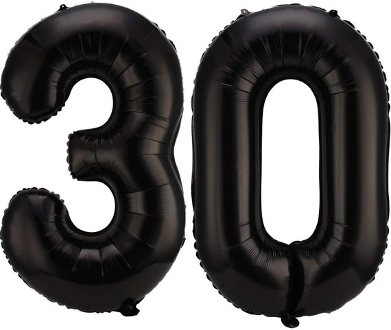 42 pulgadas 30 número globos Jumbo Foil globos gigante 30 números globos  30th cumpleaños fiesta decoraciones 30o aniversario evento negro -   México