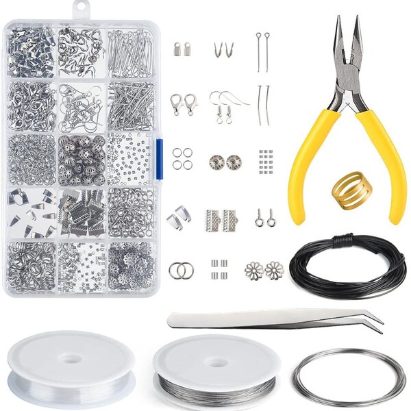 Jewelry Making Kit Supplies Jewelry Findings Starter Kit Jewelry Beading Making Kit Beads Crafting Kit  Jewelry Making Tools Gift