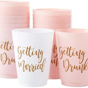 15Pcs Bachelorette Party | Cups Favors Gift | 16Oz Reusable Cups | Wedding Stadium | Engagement Plastic | Bridal Beach Party | Bride Tribe