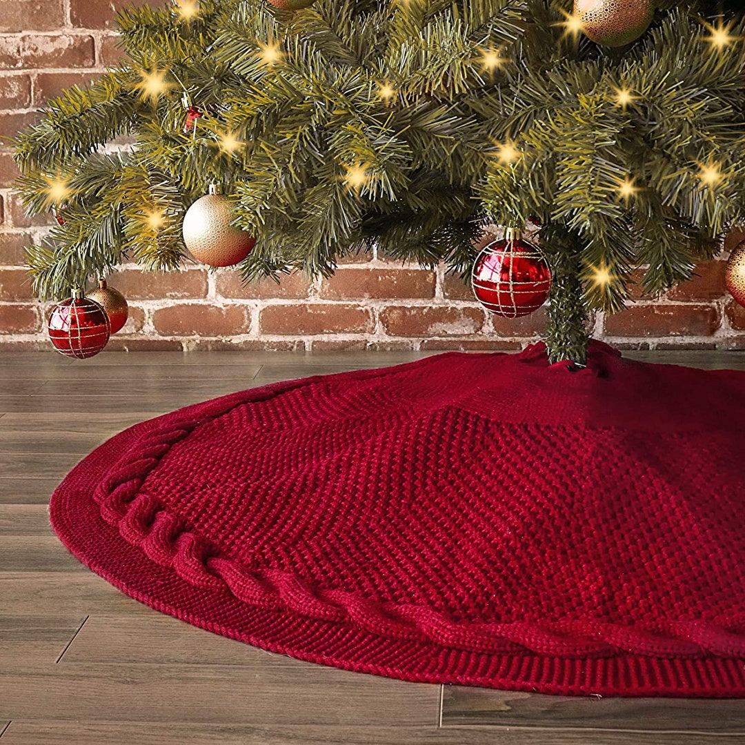 Christmas Tree Skirt 48 Inch Felt Tree Skirt Rustic Tree Skirt Etsy