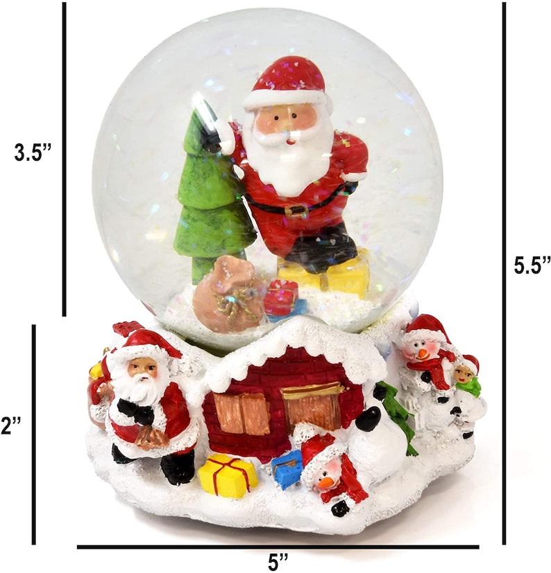 Musical Christmas Snow Globe 5.5 Snow Globe Music Box | Etsy