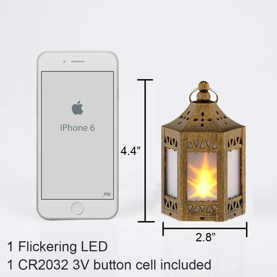 Set of 6 Ramadan Eid Lantern Mini Star Battery Included Candle Indoor HOME islamic muslim arabic R003