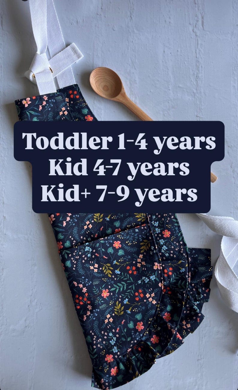 Adjustable Toddler Kids Floral Apron, Play Apron for Girls, Daisy Apron, Gift for Toddler, Play Kitchen Accessories, Girls Birthday Gift image 11