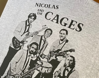 Nicolas Cage Band Shirt (hand printed original design // single color print)