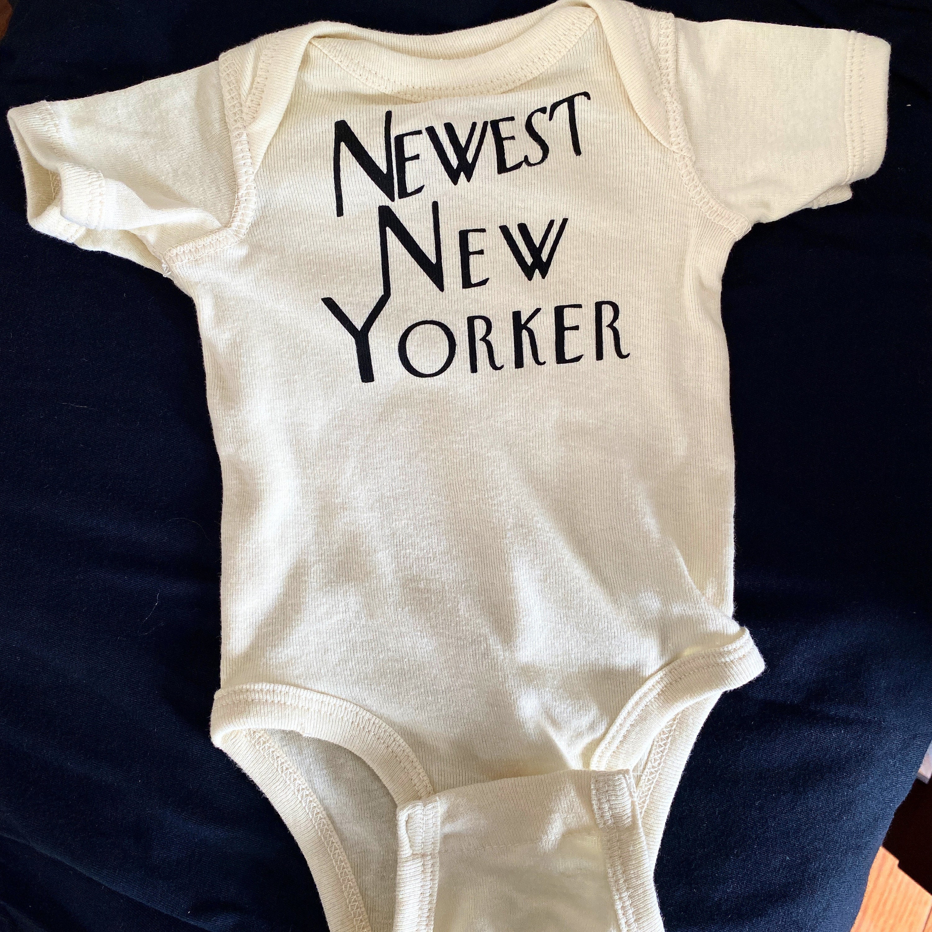 Newest New Yorker baby onesie hand printed original design