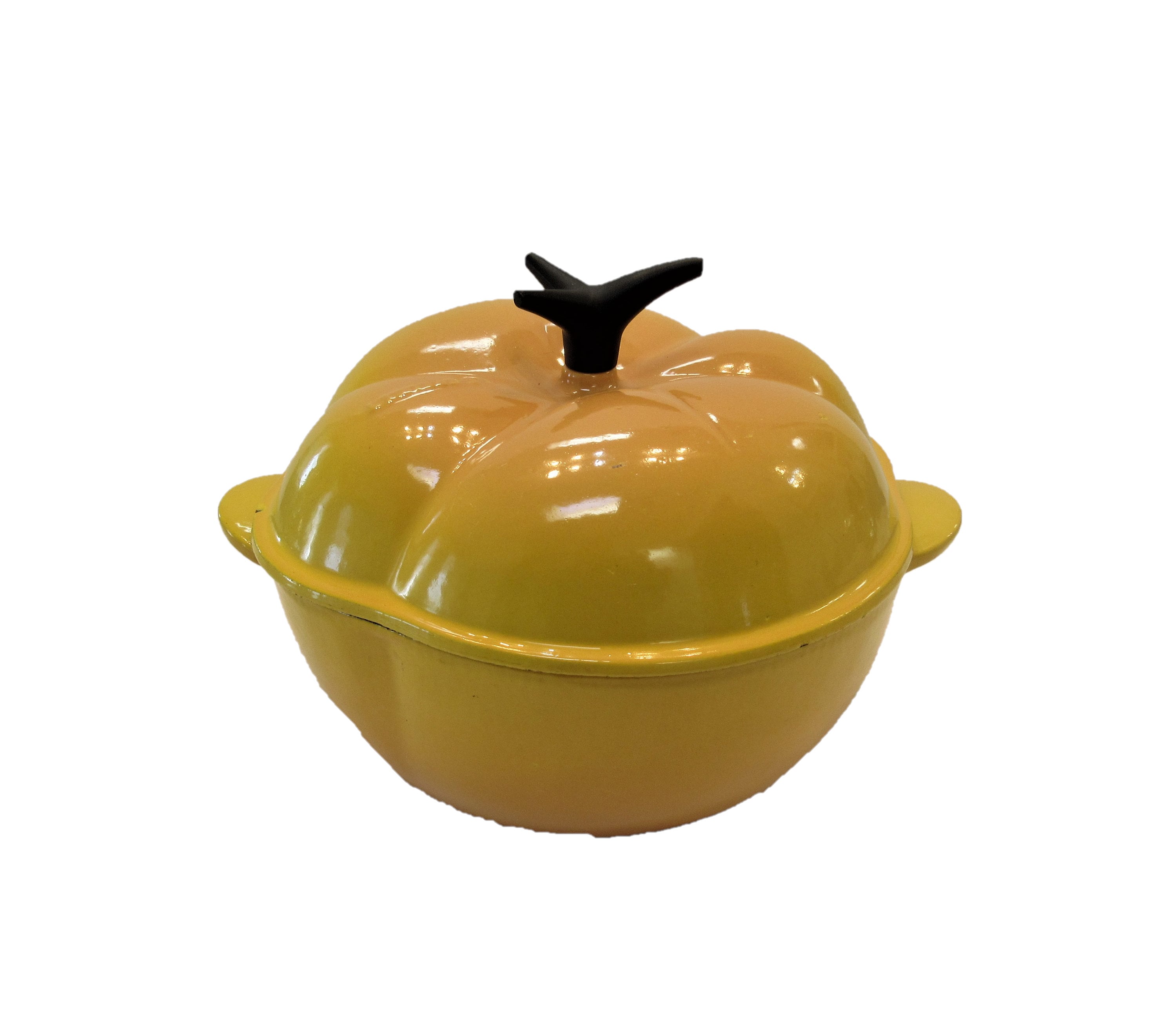 Le Creuset Cast Iron Pot With Lid Yellow Dijon Tomato Enamel