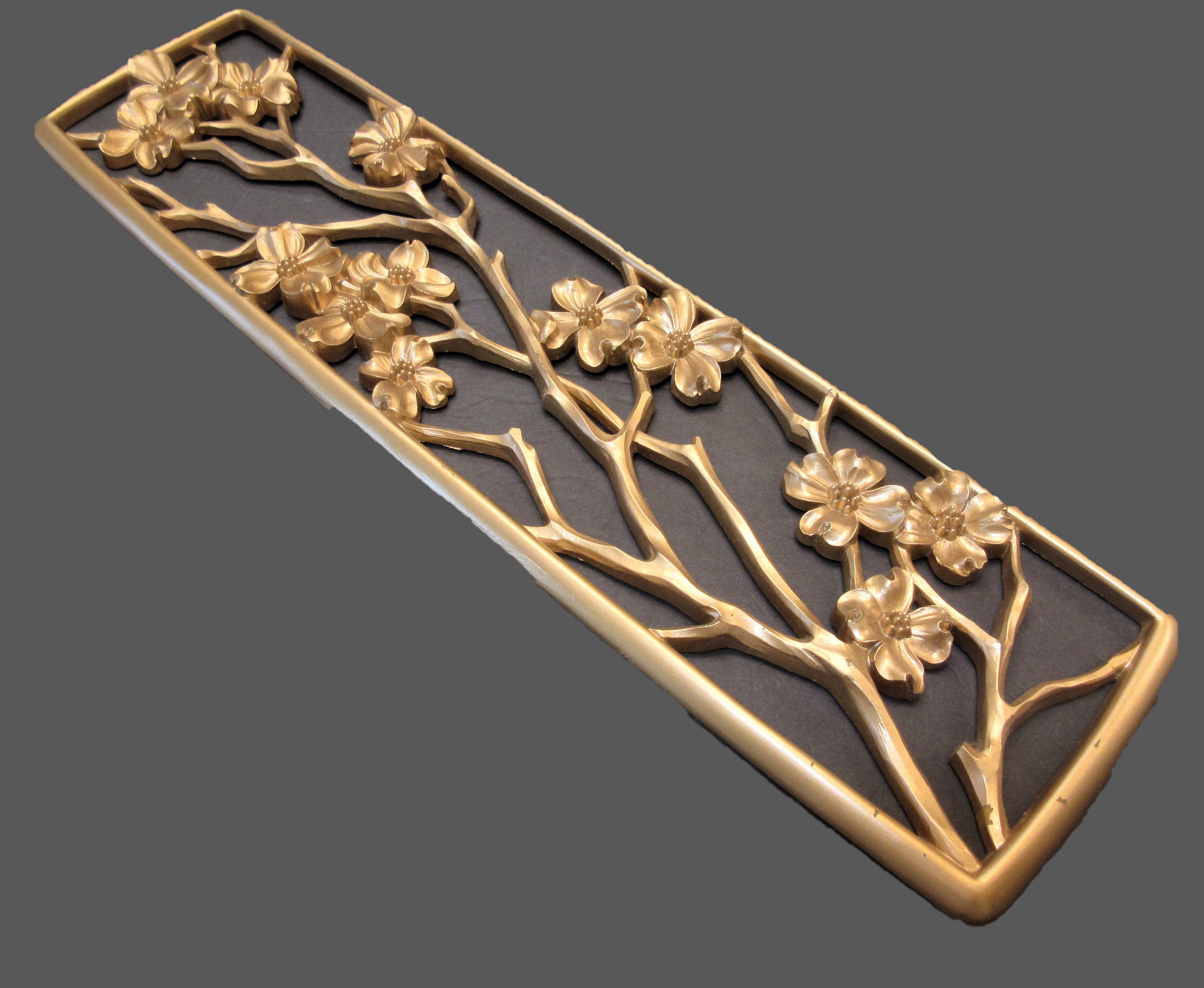 Four Seasons Gold Floral Wall Panels 23 Dart Industries MCM Etsy