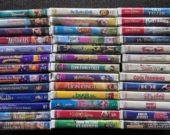 Disney Movies VHS Listing #5 of 5 - New Titles!  Original Clamshell cases and artwork - Select Your Favourites - Always refreshing stock!