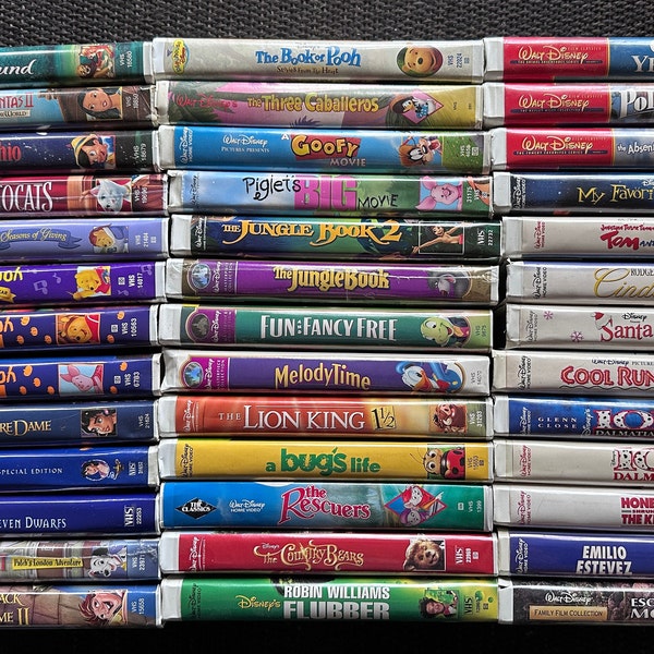 Disney Movies VHS Listing #5 of 5 - New Titles!  Original Clamshell cases and artwork - Select Your Favourites - Always refreshing stock!