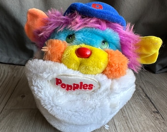 Popples - Rare PC Pitcher Baseball Player 11" Popples Plush 1986 Toy